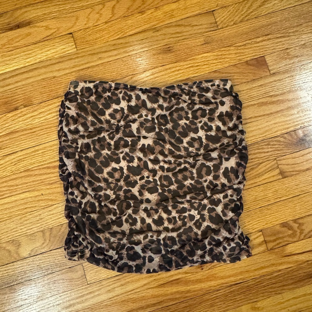 SHEIN Brown Leopard Print Pencil Skirt